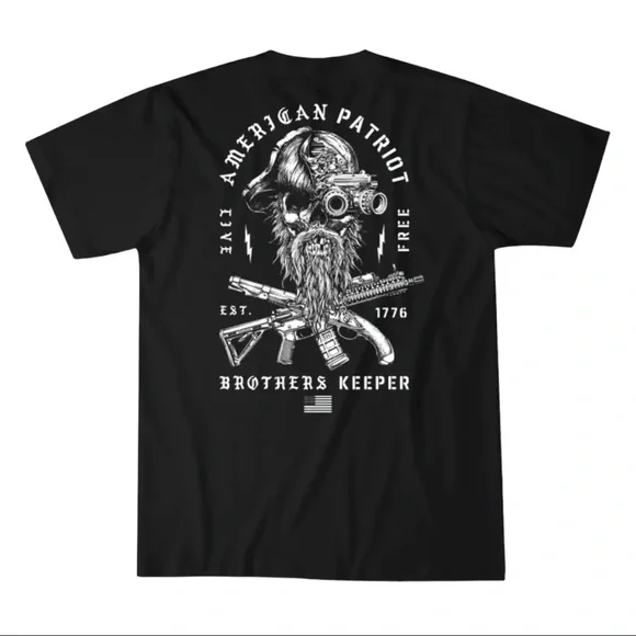 Howitzer Style Men's T-Shirt - Honor Stripe Military Grunt MFG Design, Premium Fit, Supports Veterans & First Responders - View #3